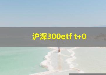 沪深300etf t+0